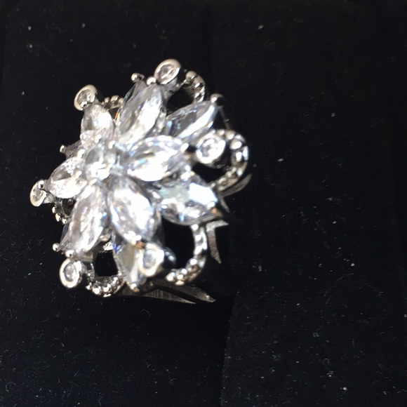 Stamped S925( SILVER  RING )Marquise sapphires 7 - Picture 4 of 6